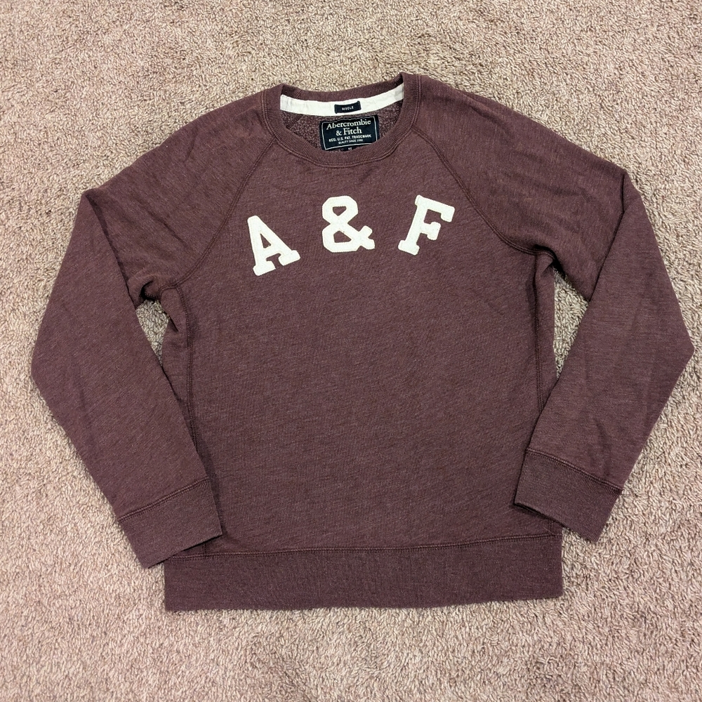 A&F Abercrombie and Fitch Y2K vintage style maroon casual long sleeve pullover